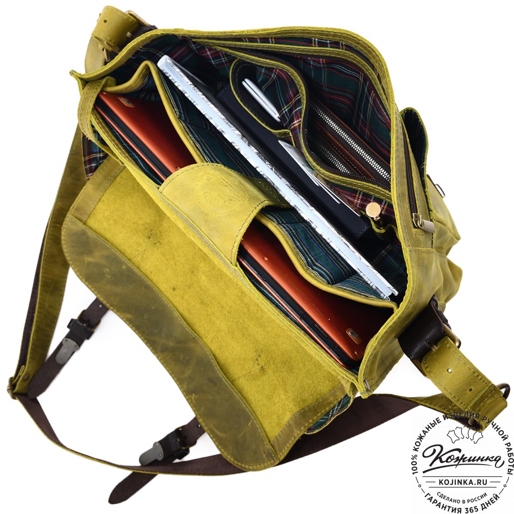 Кожаная сумка "Форман" (лимон крейзи)