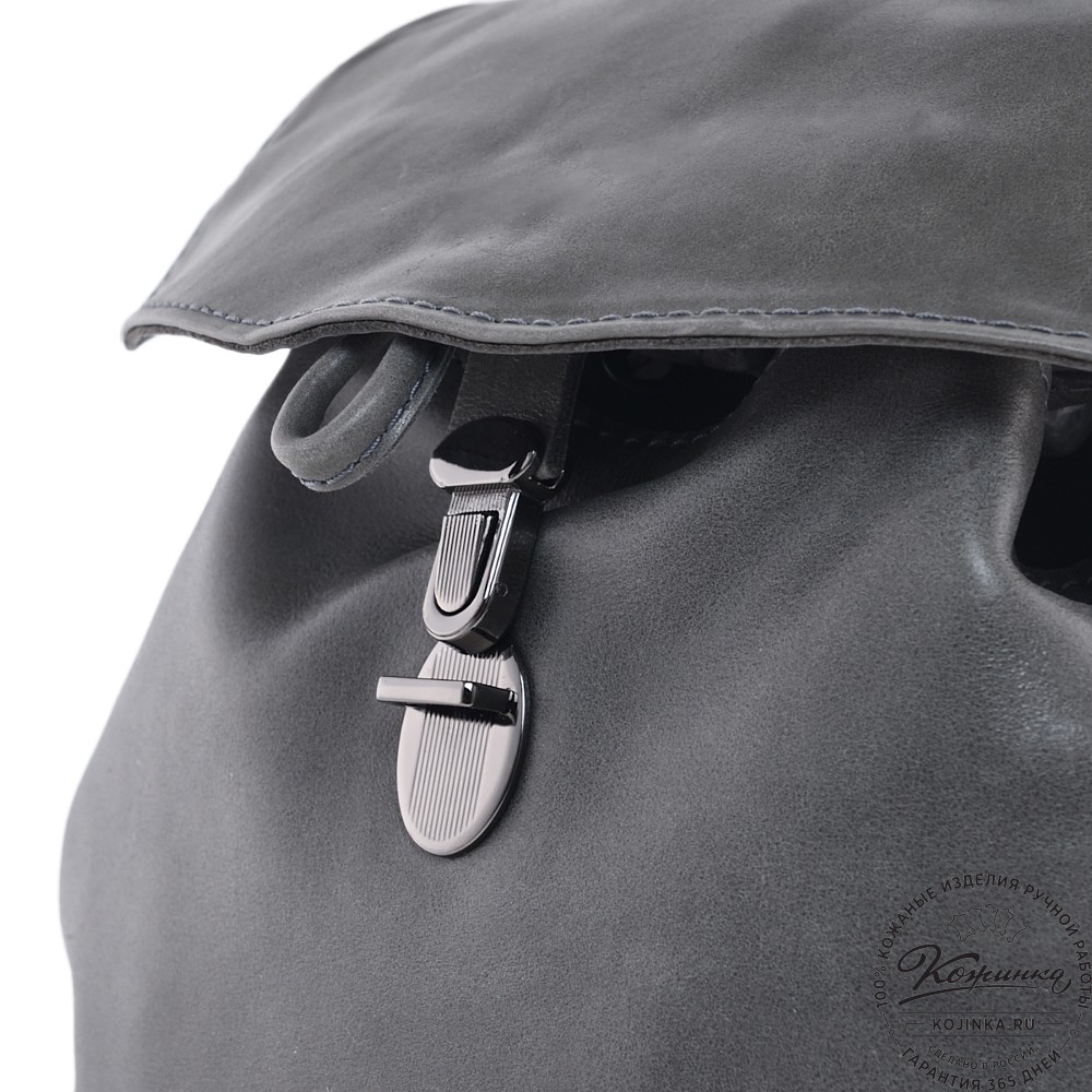  Женский кожаный рюкзак "Паулина" (серый)