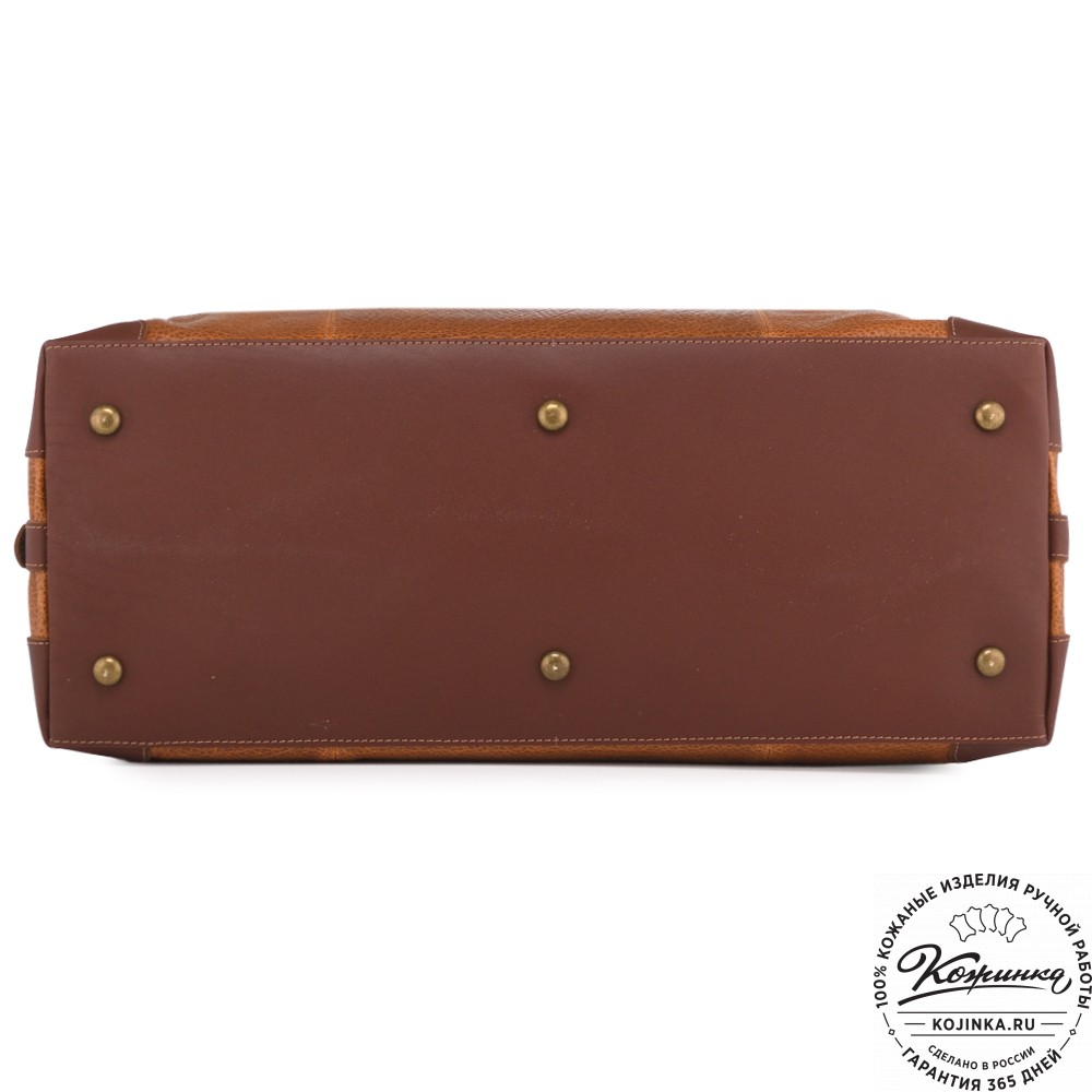 Кожаная дорожная сумка "Мегаполис" (фактура рыжая)