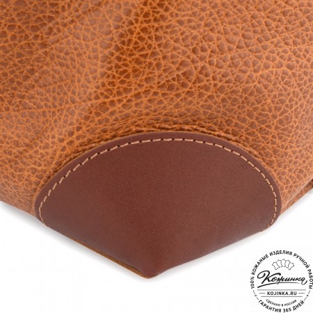 Кожаная дорожная сумка "Мегаполис" (фактура рыжая)