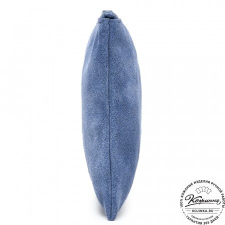  Кожаная косметичка "Флавия" велюр (джинс)