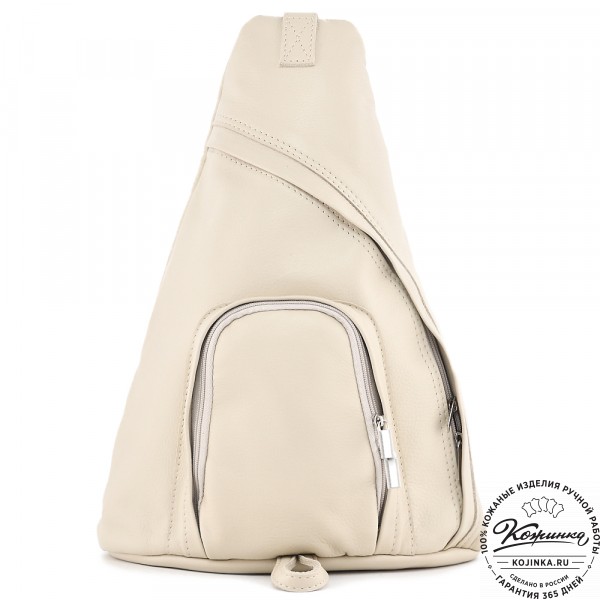  Кожаный рюкзак "Фобос" (бежевый). фото 1