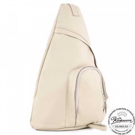  Кожаный рюкзак "Фобос" (бежевый)