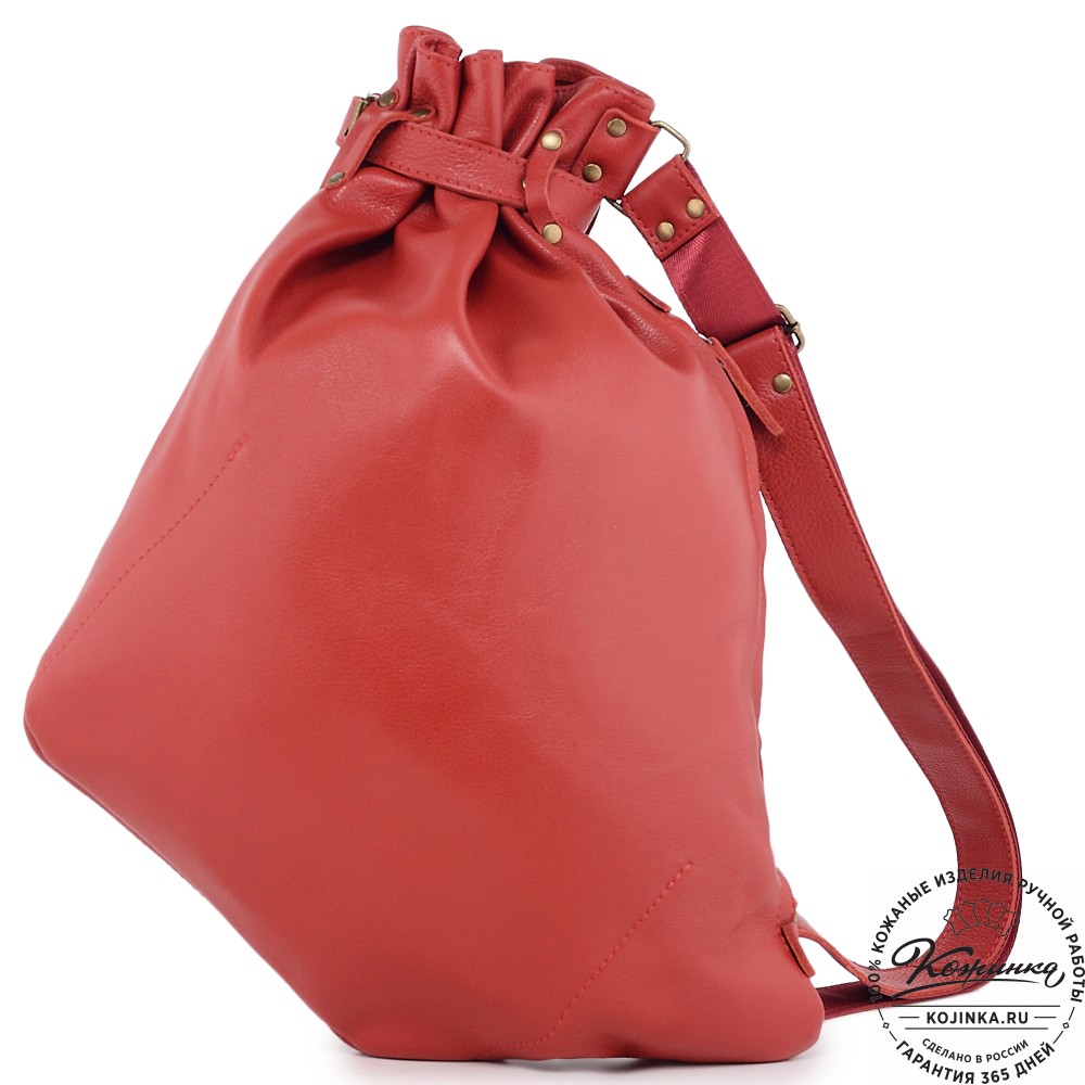  Кожаный рюкзак "Селена" (красный) 