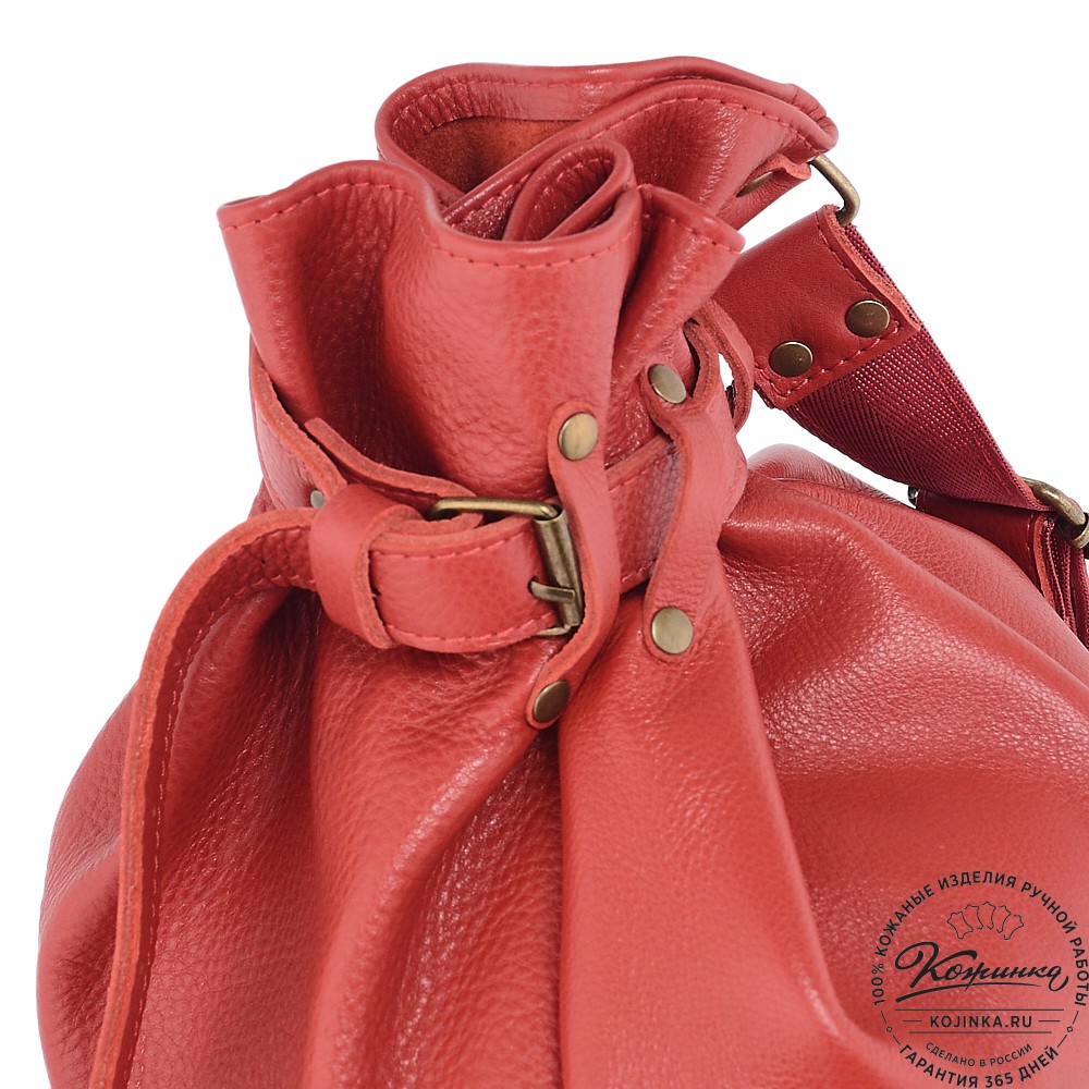  Кожаный рюкзак "Селена" (красный) 