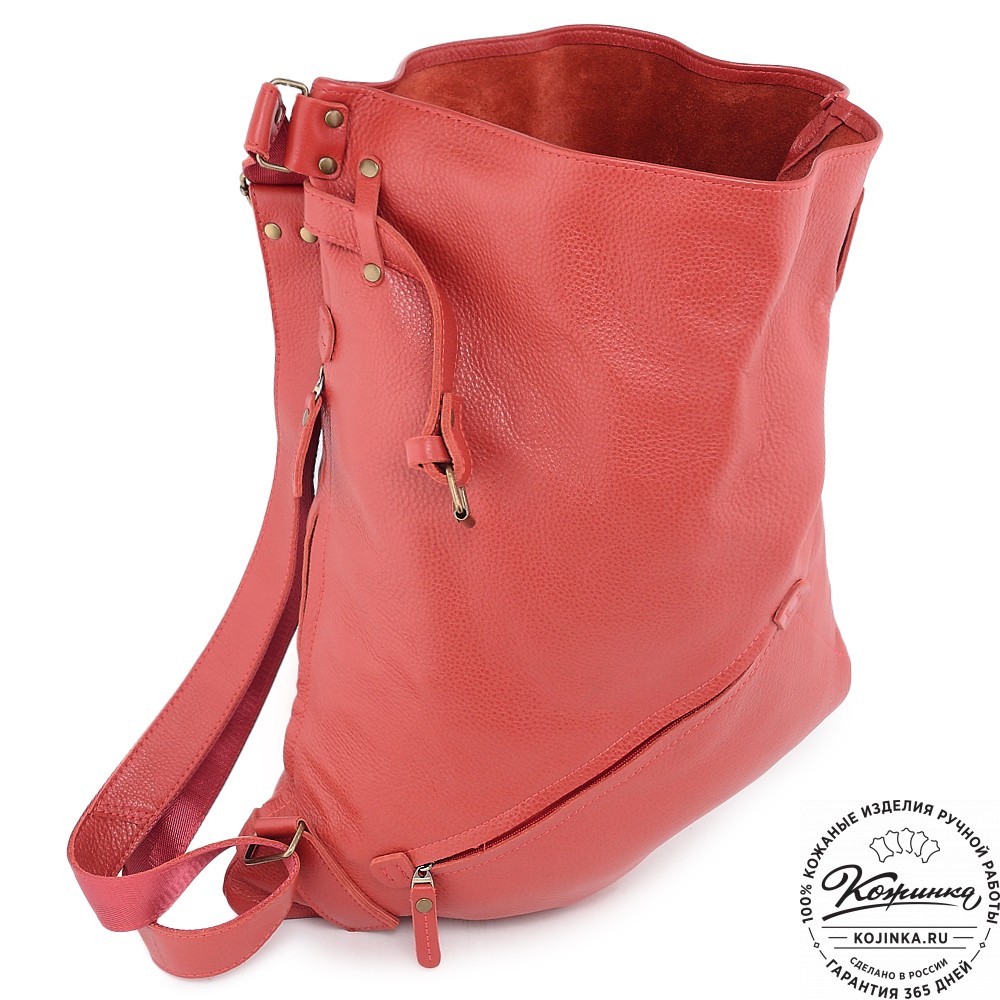  Кожаный рюкзак "Селена" (красный) 