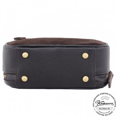 Женская кожаная сумка "Селин" (темно-коричневая)