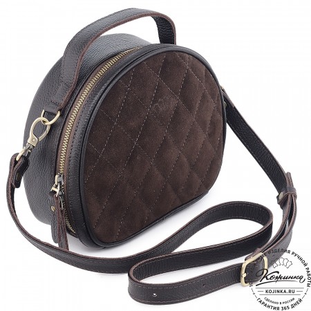 Женская кожаная сумка "Селин" (темно-коричневая)
