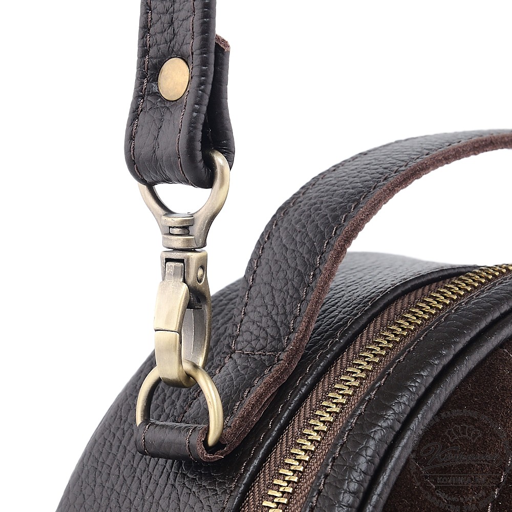 Женская кожаная сумка "Селин" (темно-коричневая)