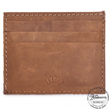  Кожаный картхолдер "Вавилон" (коричневый крейзи)