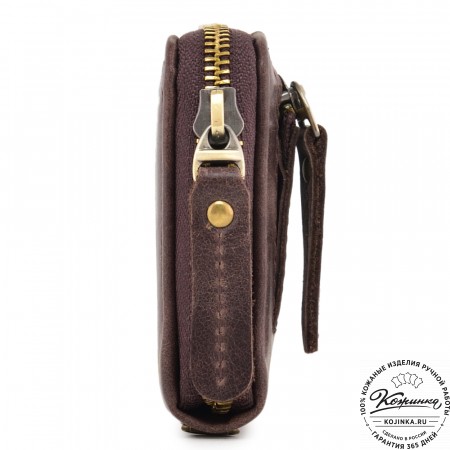  Кожаное портмоне Амстердам (темно-коричневый антик)