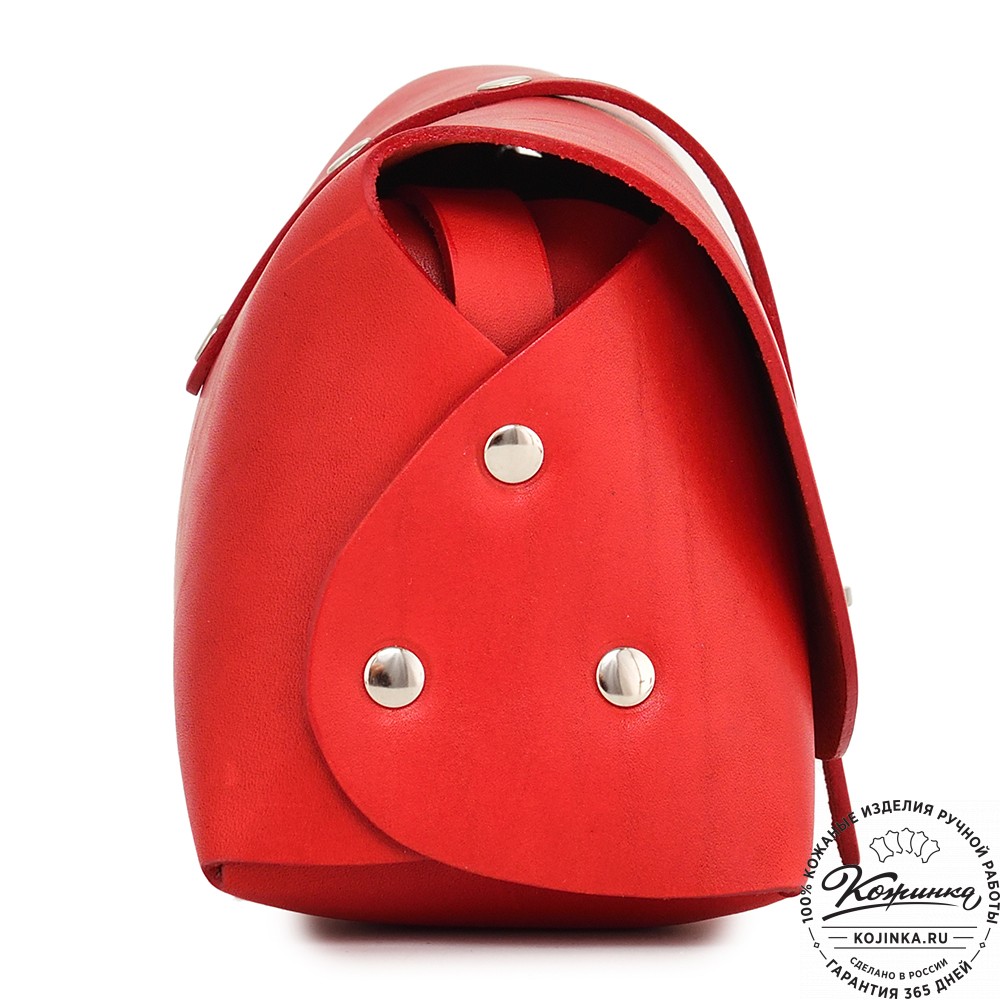  Женская кожаная сумка "Милла макси" (красная) 