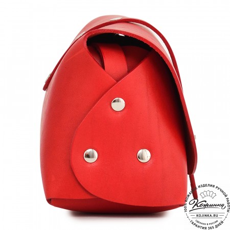  Женская кожаная сумка "Милла макси" (красная) 