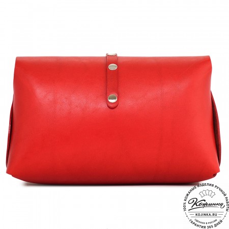  Женская кожаная сумка "Милла макси" (красная) 