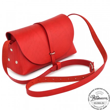  Женская кожаная сумка "Милла макси" (красная) 