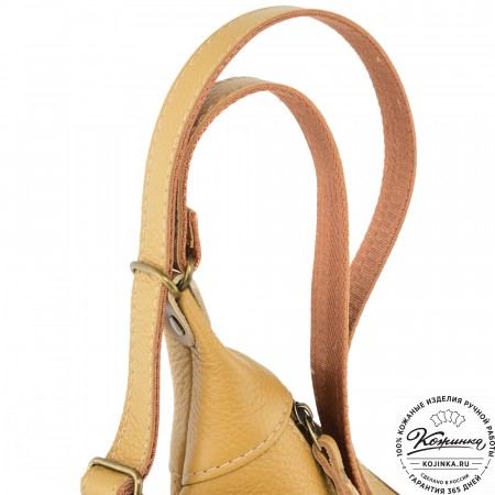  Женская кожаная сумка-трансформер "Ливадия" (охра)