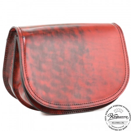 Женская кожаная сумка "Аргентина" (глянец красный)