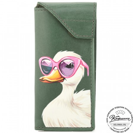 Кожаный футляр для очков "Марокко" "Гусыня в очках"