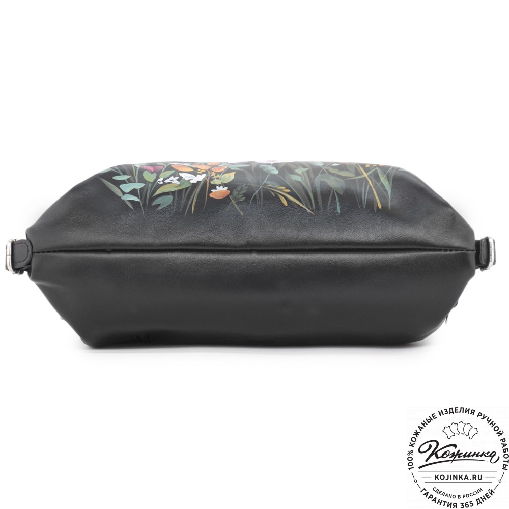 Кожаный рюкзак "Греция" "Летний луг" (черный)