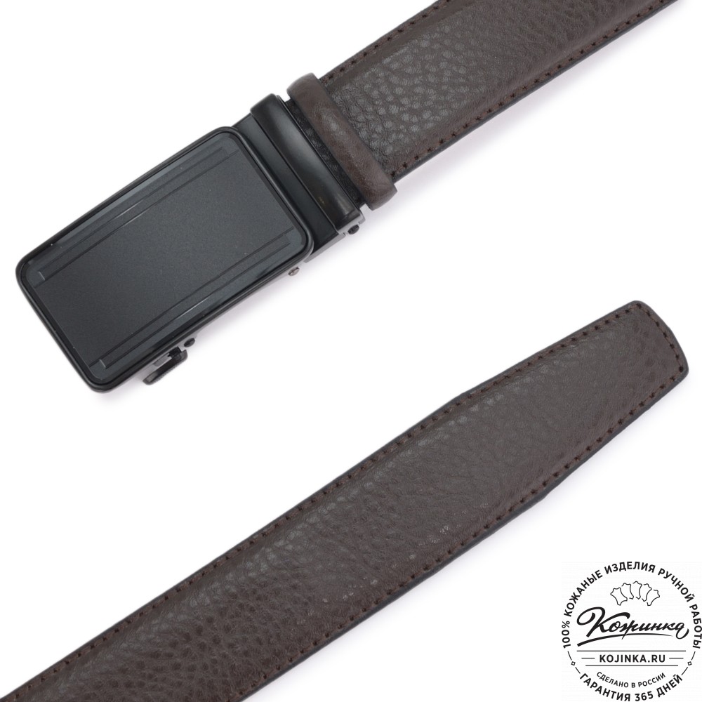 Кожаный ремень автомат (коричневый)