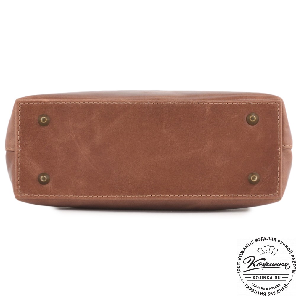 Женская кожаная сумка "Ванесса" (коньяк глянец)