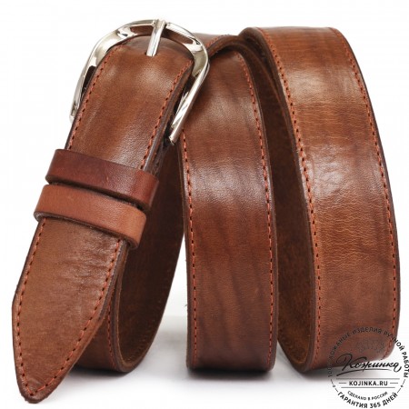Женский кожаный ремень "Оникс" (коньяк)