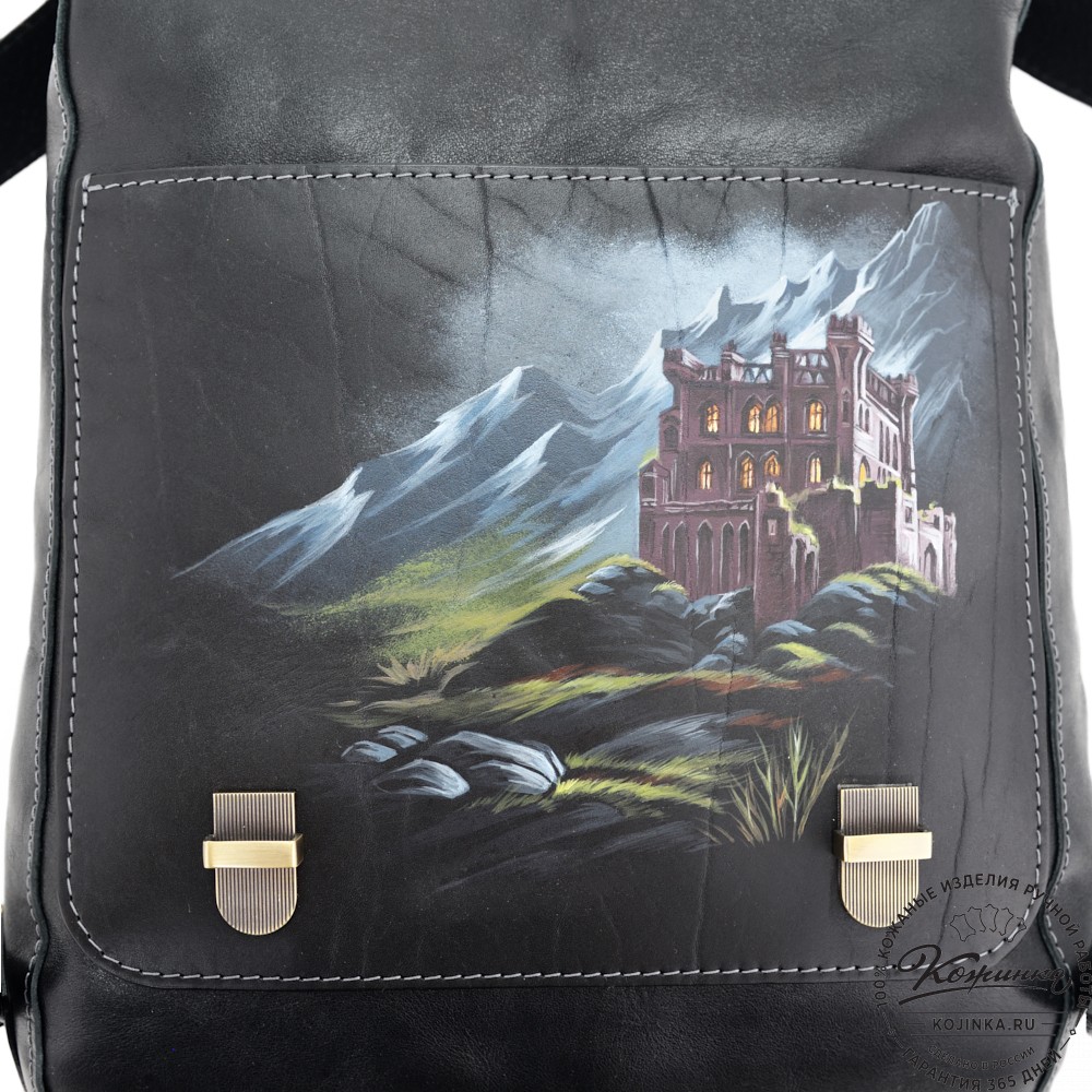 Кожаный рюкзак "Рафаэль""Ведьмак" (черный)