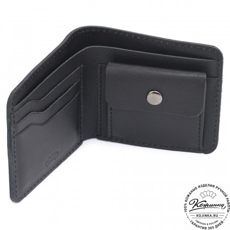  Кожаный бумажник "Рокки" "Волк" (черный)
