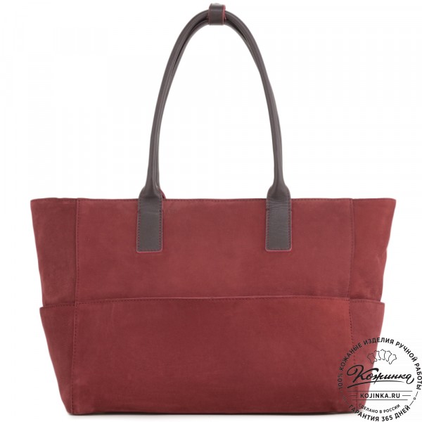 Кожаная женская сумка "Калипсо" (бордо). фото 1