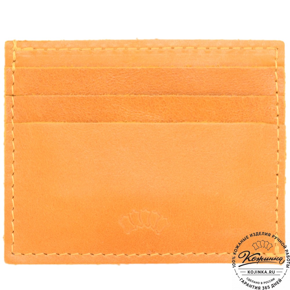 Кожаный картхолдер "Вавилон" (желтый)