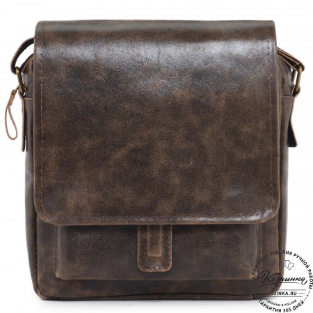  Кожаная сумка через плечо "Алекс" (коричневая наппа)