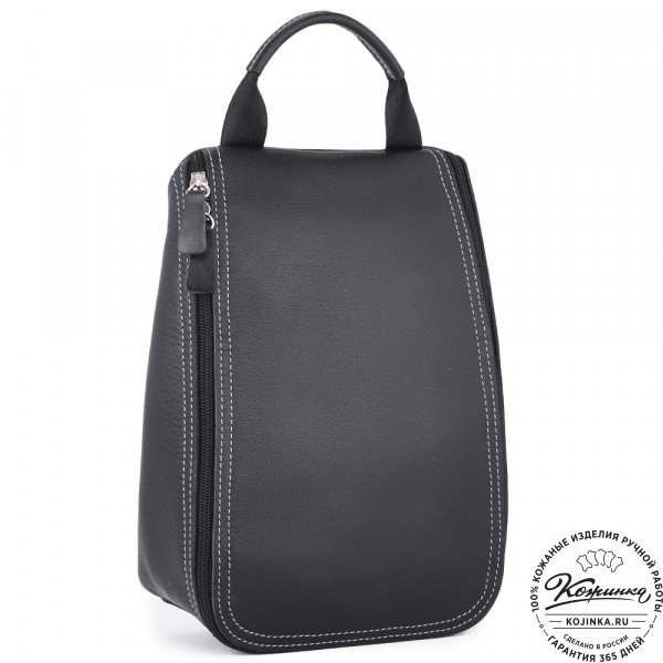  Кожаный несессер "Каспий " (черный). фото 1