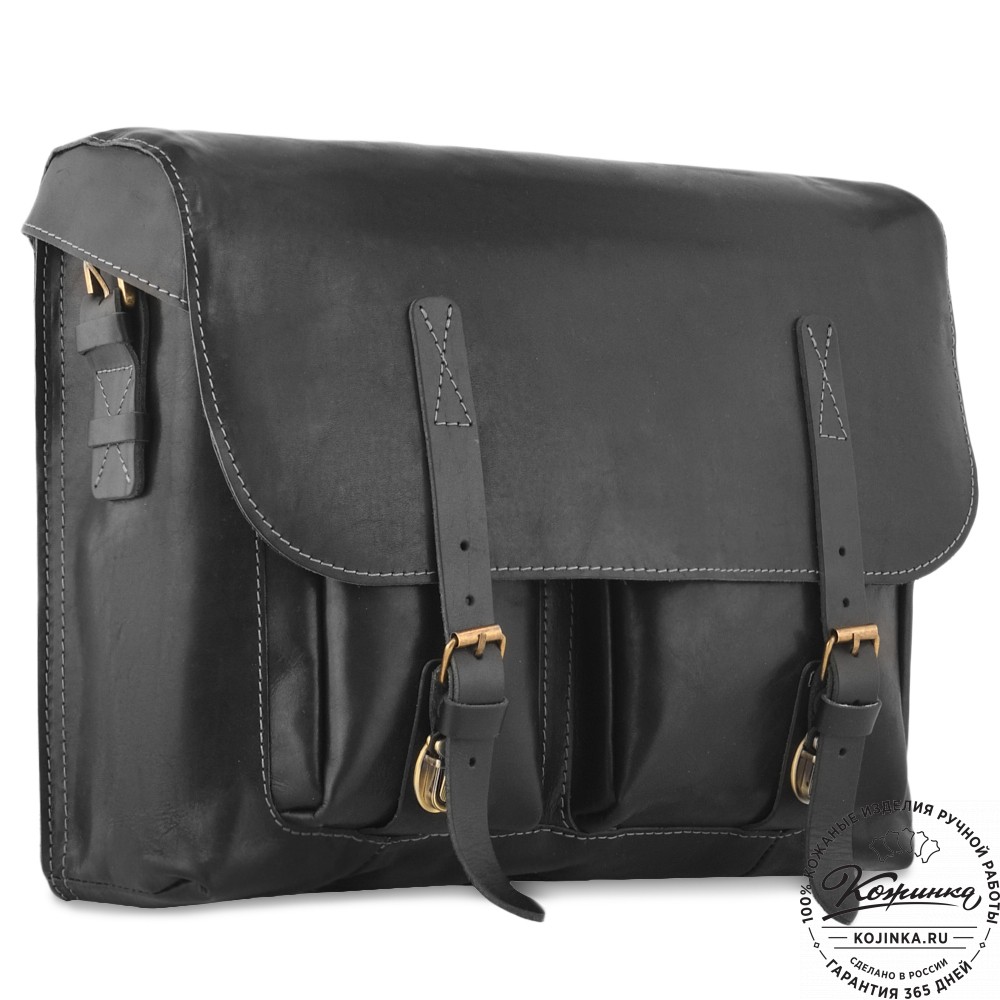  Кожаная сумка  "Форман" (черная)