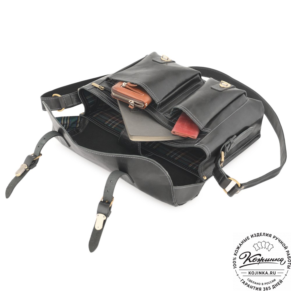  Кожаная сумка  "Форман" (черная)