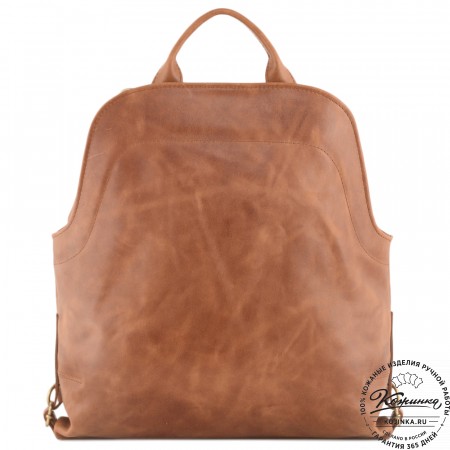 Кожаный рюкзак "Греция" (рыжий антик)