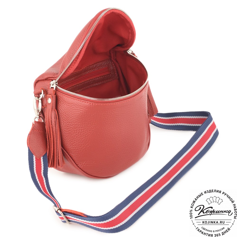 Женская кожаная сумка "Либерти" (красная)
