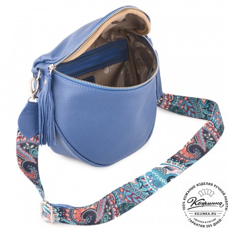 Женская кожаная сумка "Либерти" (синяя)