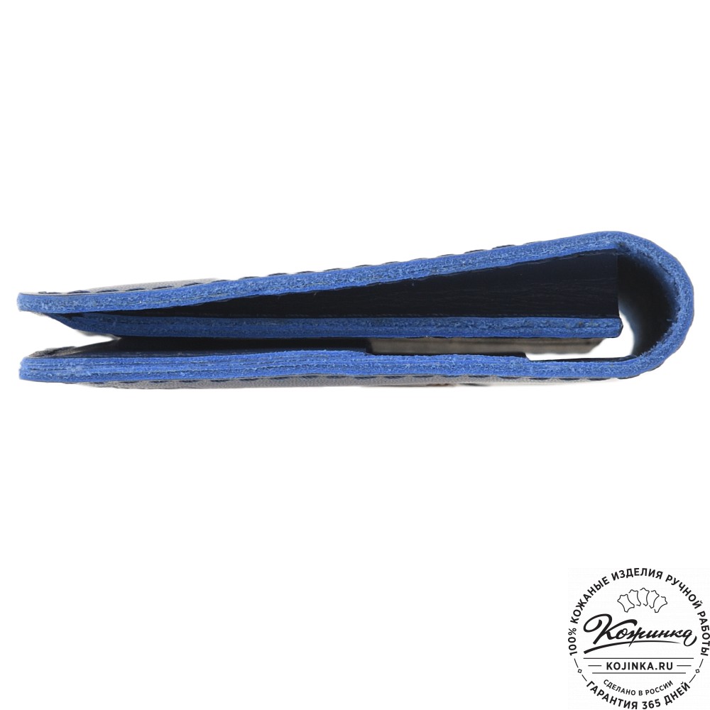 Кожаный бумажник для документов "Неаполь" (синий)