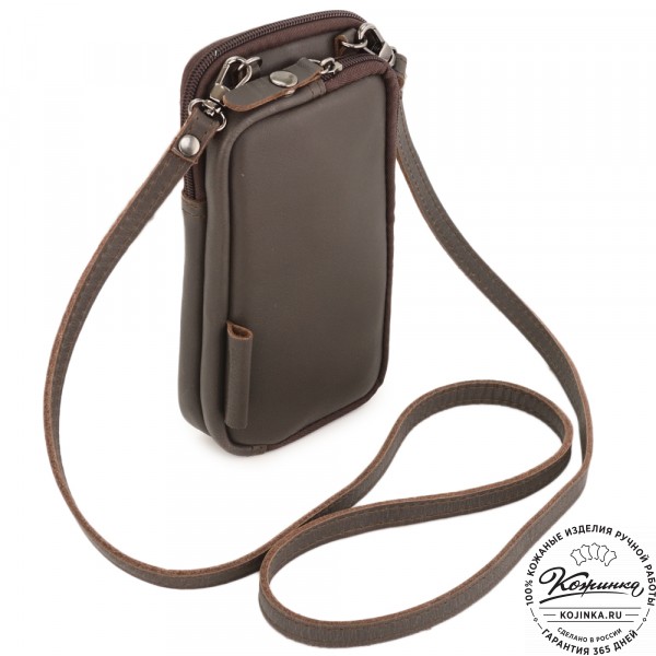 Кожаный клатч "Денвер" (темно-коричневый). фото 1