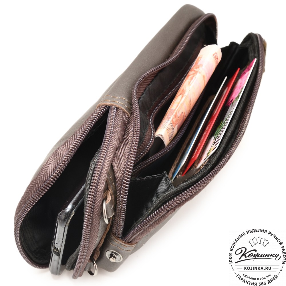 Кожаный клатч "Денвер" (темно-коричневый)