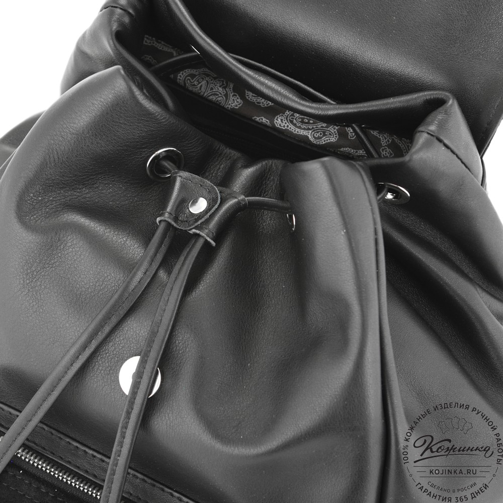 Женский кожаный рюкзак "Франческа" (черный)