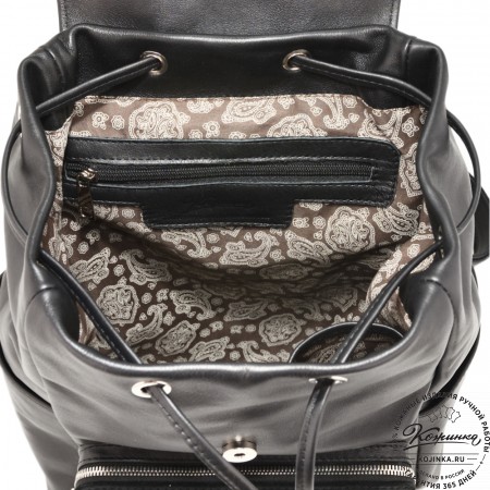 Женский кожаный рюкзак "Франческа" (черный)