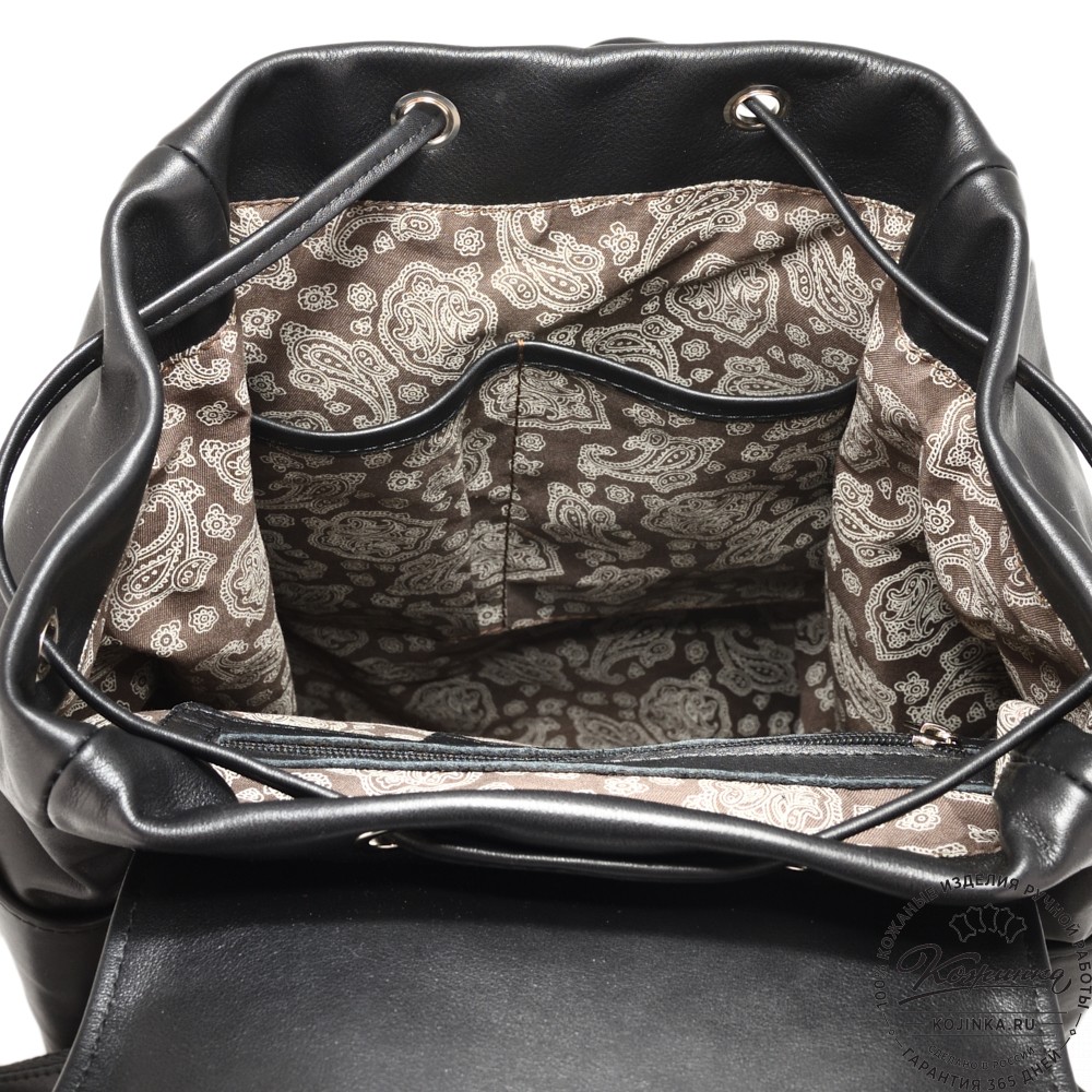 Женский кожаный рюкзак "Франческа" (черный)