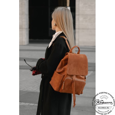 Женский кожаный рюкзак "Франческа" (черный)