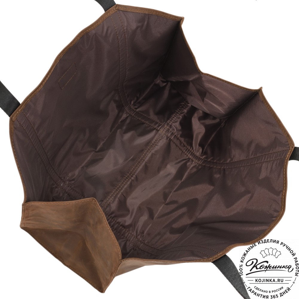 Кожаная шоппер-дровница "Родео" (темно-коричневый крейзи)