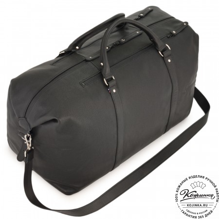 Кожаная дорожно-спортивная сумка "Англия БИГ" (фактура черный)