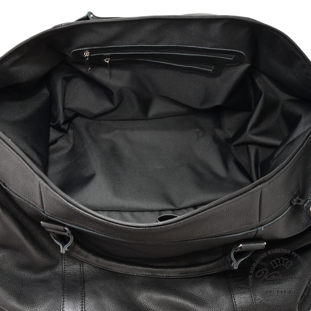 Кожаная дорожно-спортивная сумка "Англия БИГ" (фактура черный)