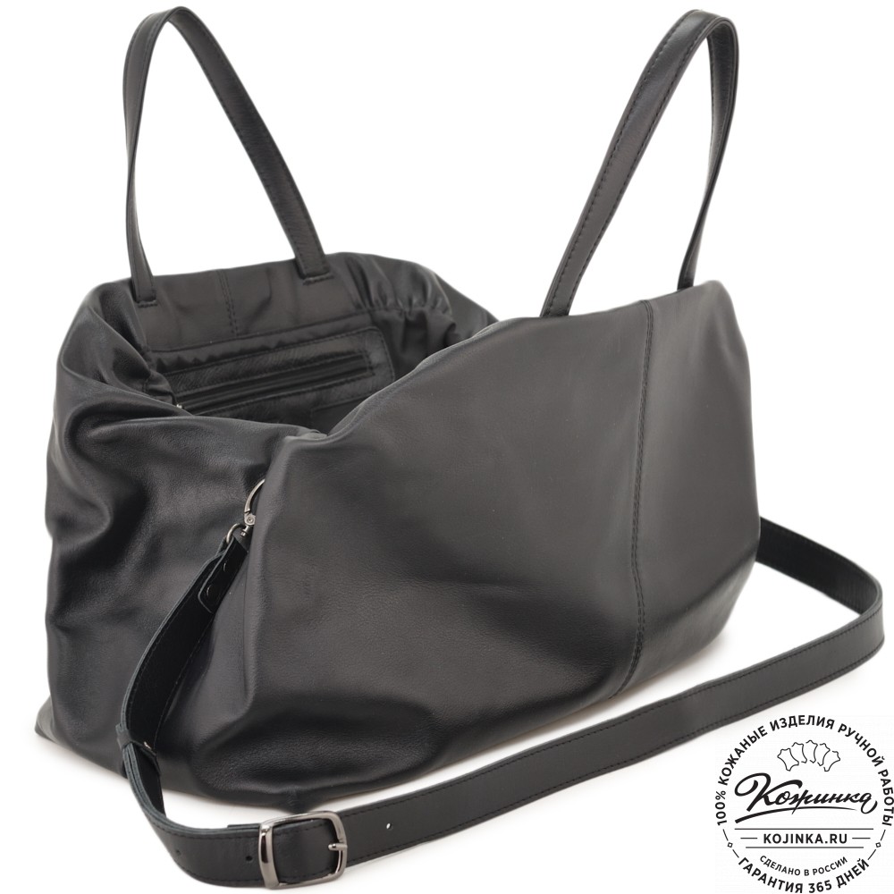 Женская кожаная сумка "Испания" (черная)