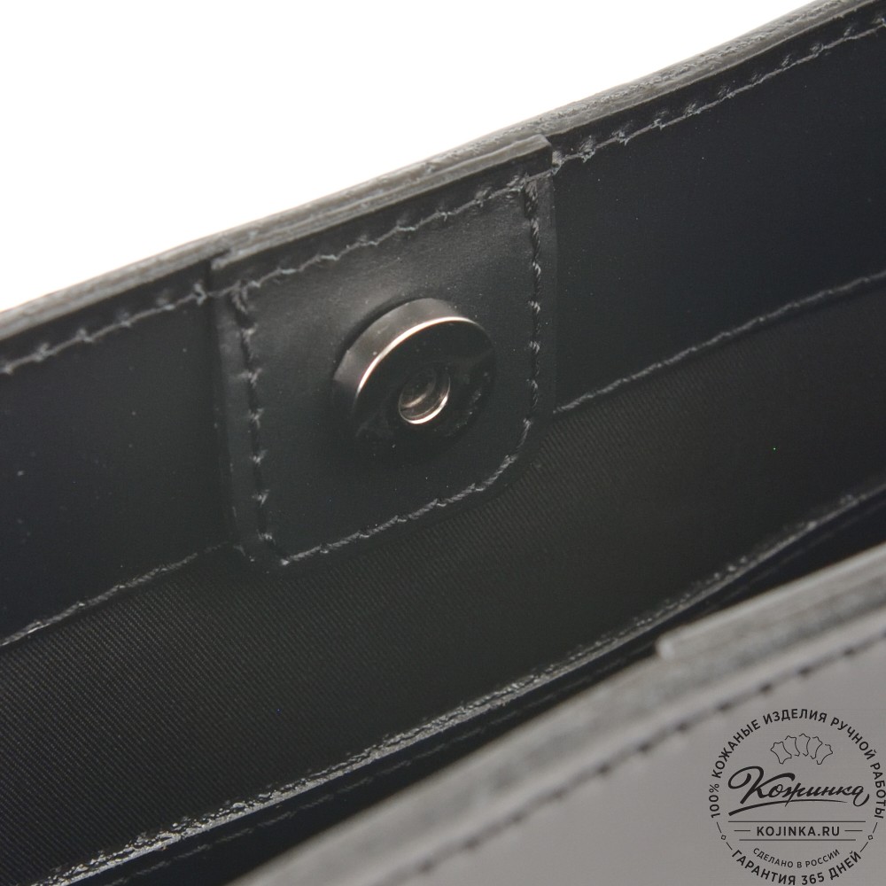 Женская кожаная сумка "Кантри" (черная)