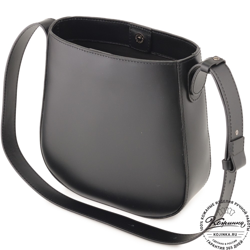 Женская кожаная сумка "Кантри" (черная)